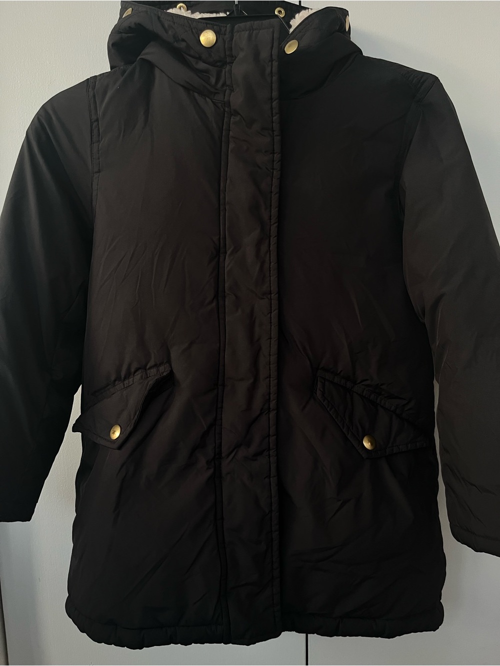 J.Crew Crewcuts Girls Puffer Jacket Size M (8) Black Winter Snow Outdoors